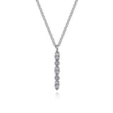 GABRIEL & CO- 14K White Gold Diamond Bar Necklace D.07TW