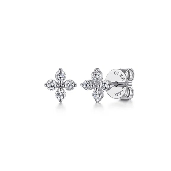 GABRIEL & CO- 14K White Gold Diamond Stud Earrings D.10TW