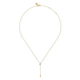GABRIEL & CO- 14K White Yellow Gold Bujukan and Diamond Y Necklace