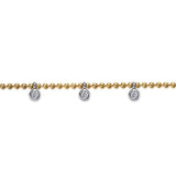 GABRIEL & CO- 14K White and Yellow Gold Bujukan White Sapphire Droplet Bracelet