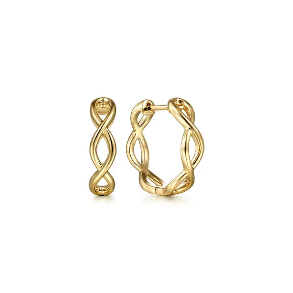 GABRIEL & CO- 14K Yellow Gold 15mm Twisted Huggies