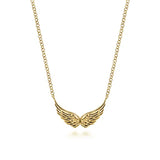 GABRIEL & CO- 14K Yellow Gold Angel Wings Necklace