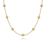 GABRIEL & CO- 14K Yellow Gold Bujukan Bead Station Necklace
