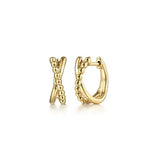 GABRIEL & CO- 14K Yellow Gold Bujukan Twisted Huggie Earrings