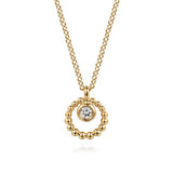 GABRIEL & CO- 14K Yellow Gold Bujukan and White Sapphire Pendant Necklace