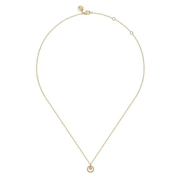 GABRIEL & CO- 14K Yellow Gold Bujukan and White Sapphire Pendant Necklace