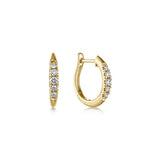 GABRIEL & CO- 14K Yellow Gold Classic Round 15mm Diamond Huggie Earrings