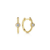 GABRIEL & CO- 14K Yellow Gold Diamond Bujukan Huggie Earrings
