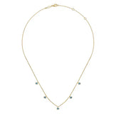 GABRIEL & CO- 14K Yellow Gold London Blue Topaz Station Necklace