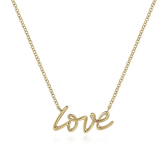 GABRIEL & CO- 14K Yellow Gold Love Necklace