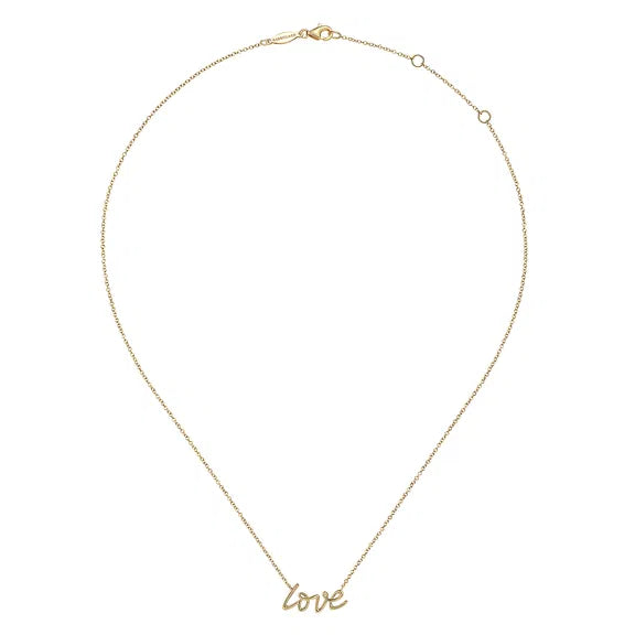 GABRIEL & CO- 14K Yellow Gold Love Necklace