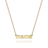 GABRIEL & CO- 14K Yellow Gold MAMA Script Necklace
