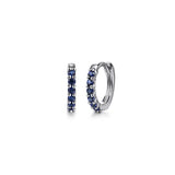 GABRIEL & CO- 14K White Gold Sapphire Huggie Earrings S.21W
