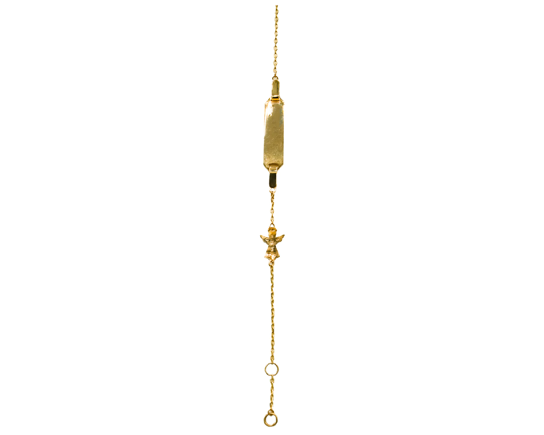 14kt Baby ID Bracelet with Angel Links
