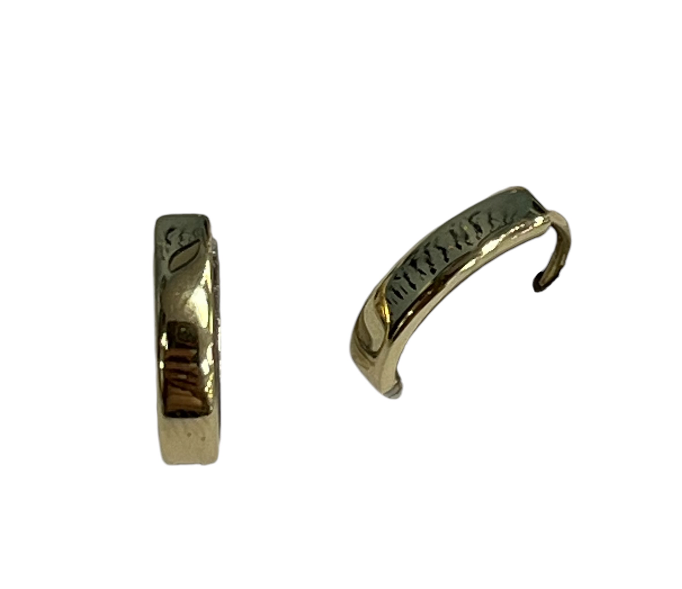 14kt Two Toned Reversible Huggie Earrings