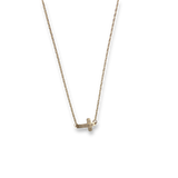 14kt Cable Chain with Small Sideways Cross Pendant