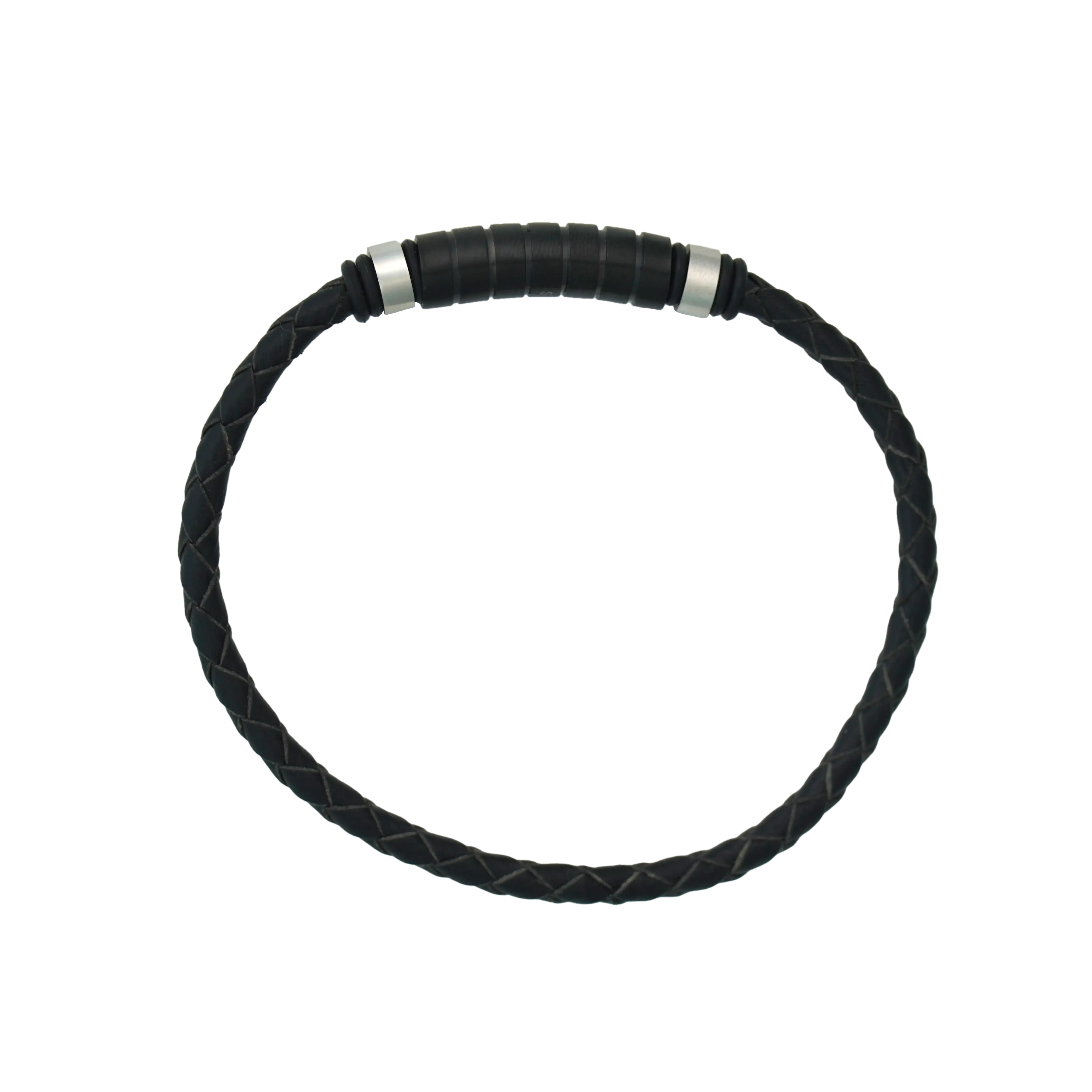 Stainless Steel Black Leather Bracelet SS-TF-TLB229-4