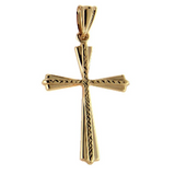 14kt Diamond Cut Cross Pendant G-HM-STP8157