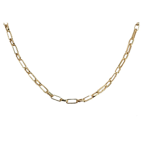 14kt Gold Box Link Chain Necklace G-HM-HON9353-18