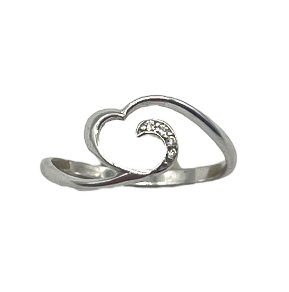 14kt White Gold Diamond Heart Ring