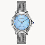 Citizen CECI Ladies Eco Blue dial Mesh Bracelet EM0790-55N