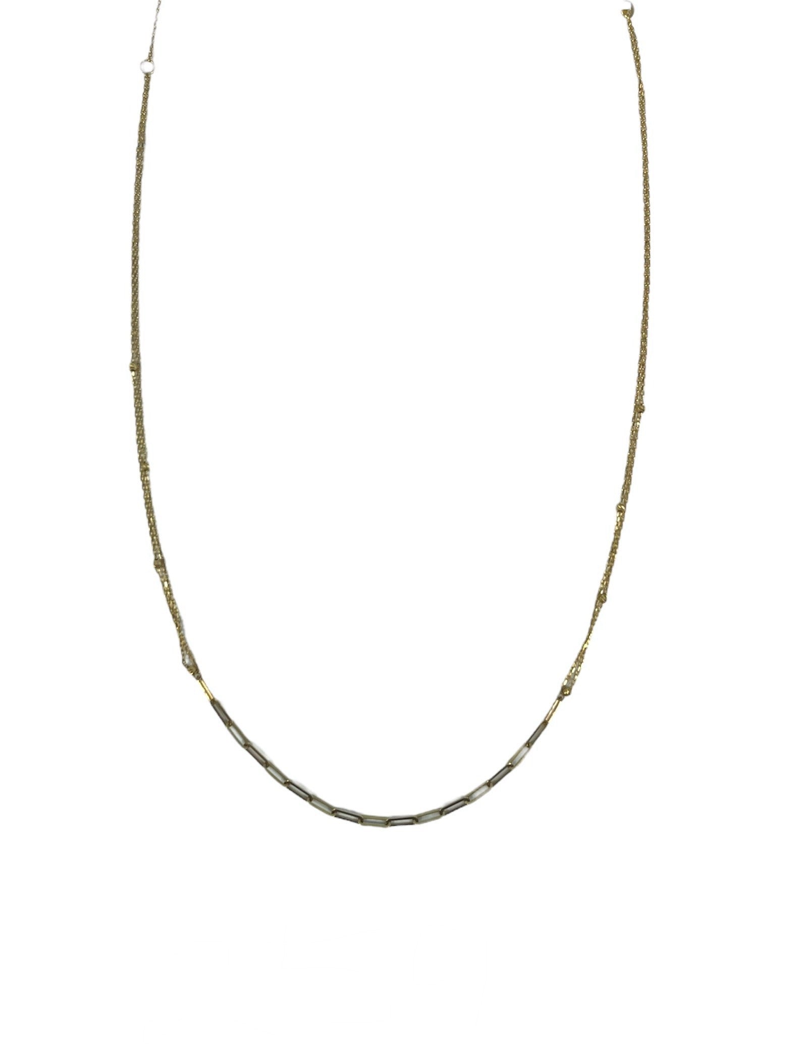 14kt Paper Clip +2 cable Strand Necklace