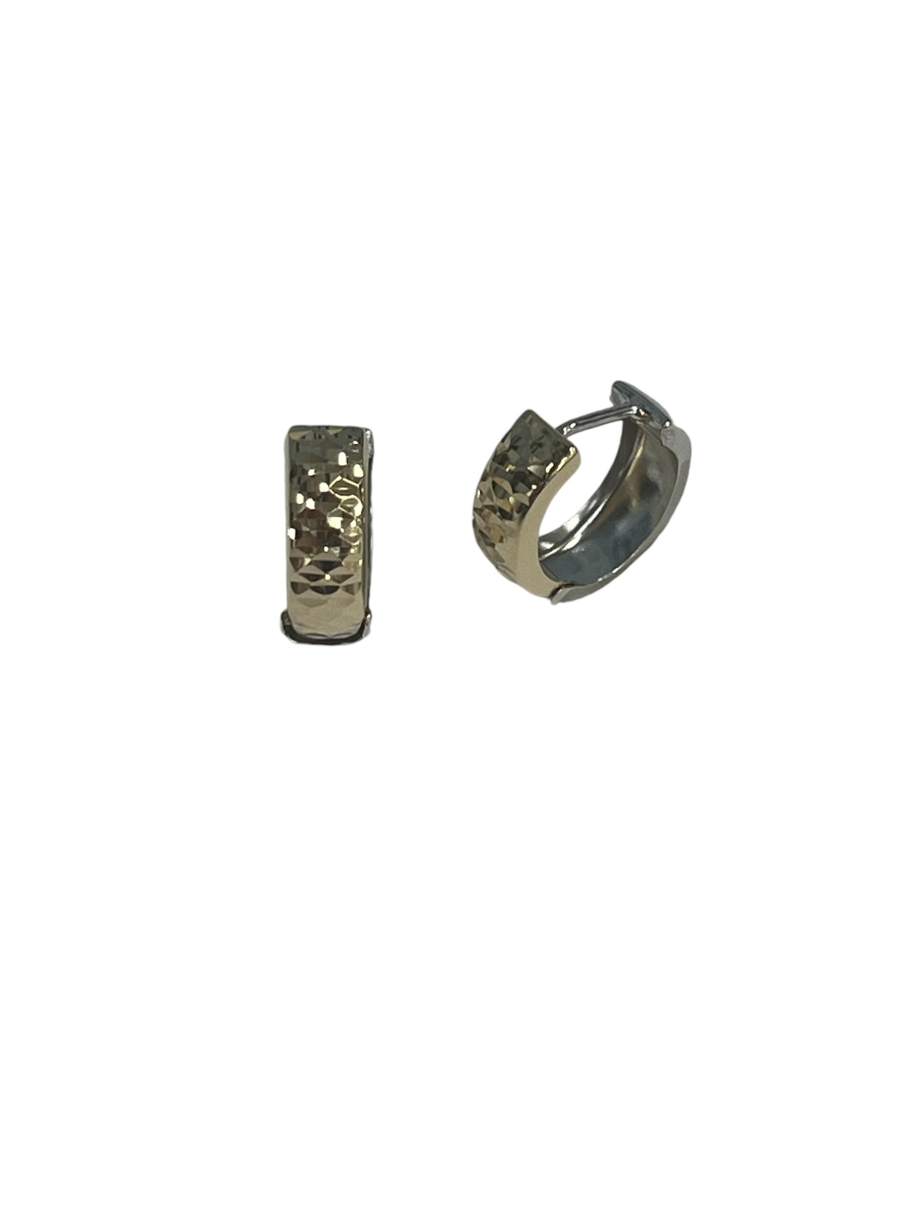 14kt Two Toned Huggie Earrings
