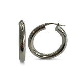.925 Silver Hoop Earrings 4x20mm  S-FR-SSEH4X20R