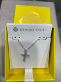 KENDRA Cross Silver Pendant Necklace in White Crystal 9608872411