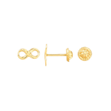 14kt Baby Infinity Screw Back Stud Earrings