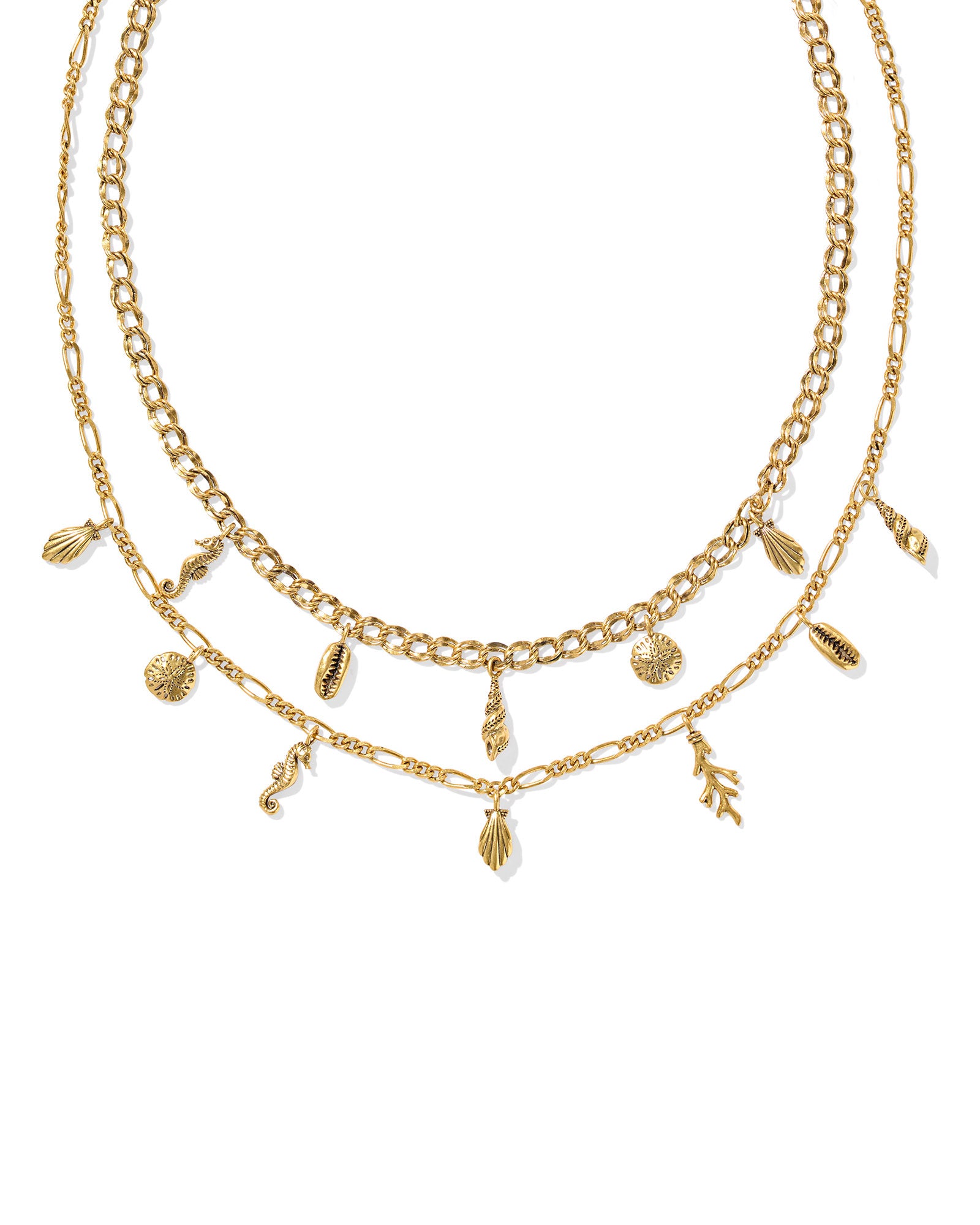 KENDRA SCOTT- Alexa Vintage Gold Multi Strand Necklace
