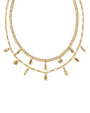 KENDRA SCOTT- Alexa Vintage Gold Multi Strand Necklace