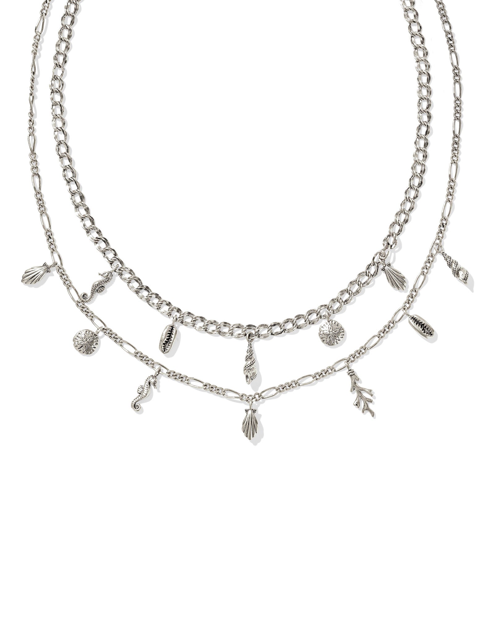 KENDRA SCOTT- Alexa Vintage Silver Multi Strand Necklace