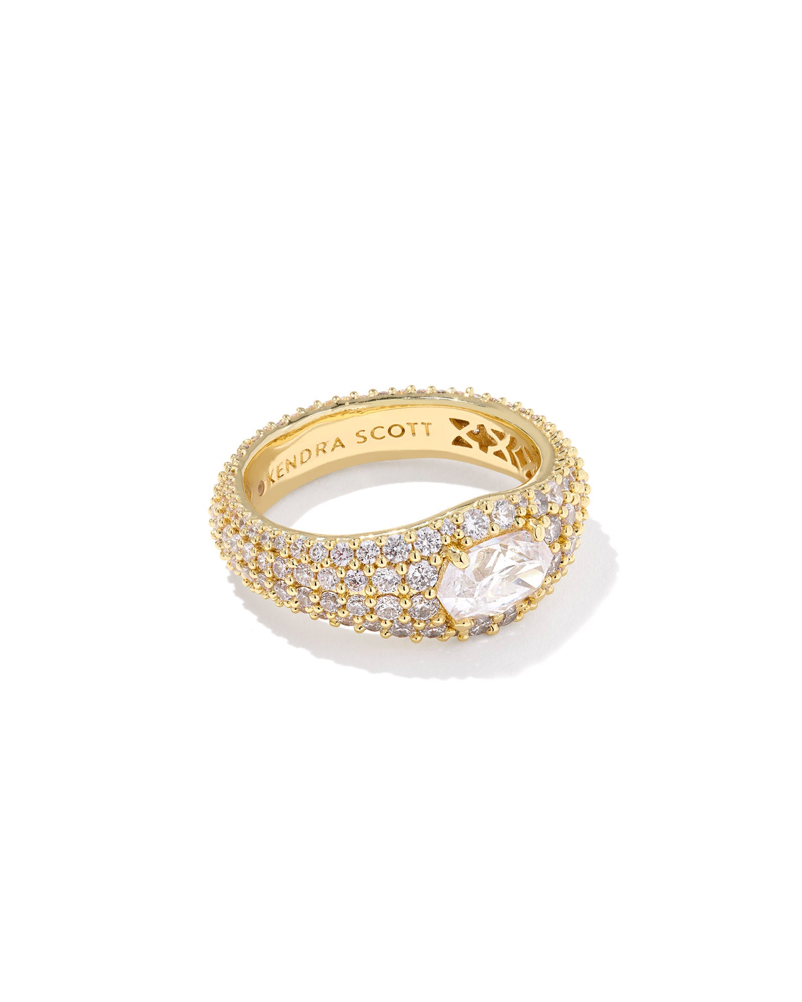 KENDRA SCOTT- Bella Gold Band Ring in White CZ