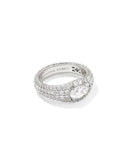 KENDRA SCOTT- Bella Rhodium Band Ring in White CZ