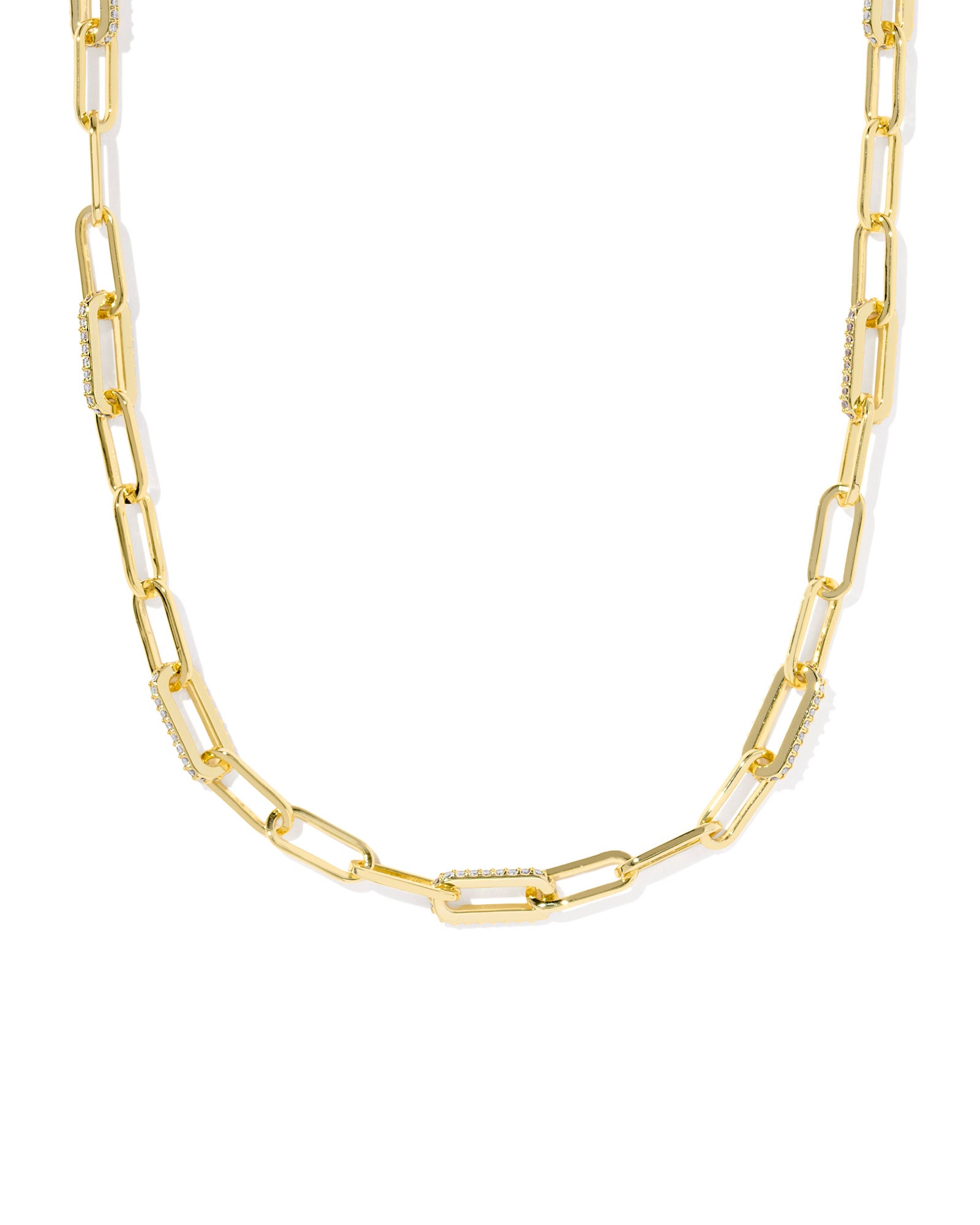 KENDRA SCOTT- Bella Gold Chain Necklace in White CZ