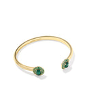 KENDRA SCOTT- Bella Gold Cuff Bracelet in Dark Green Crystal