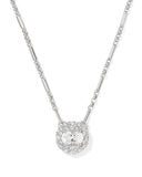 KENDRA SCOTT- Bella Rhodium Short Pendant Necklace in White CZ