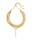KENDRA SCOTT- Bella Gold Statement Necklace in White CZ