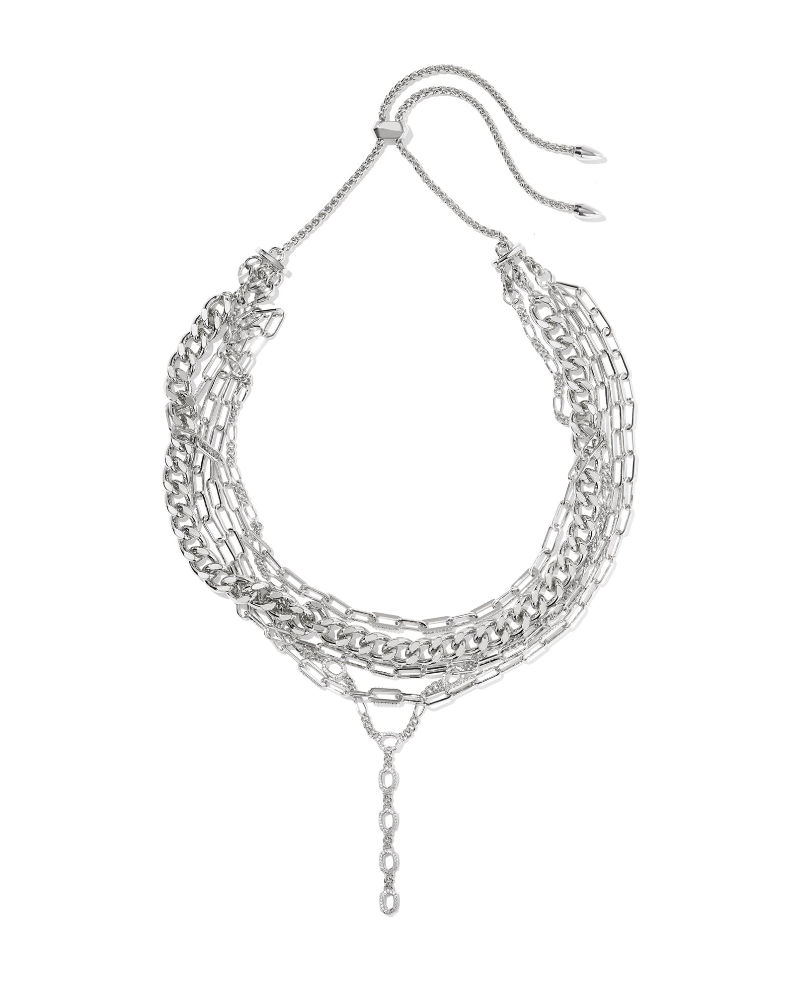 KENDRA SCOTT- Bella Rhodium Statement Necklace in White CZ