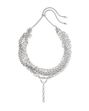 KENDRA SCOTT- Bella Rhodium Statement Necklace in White CZ