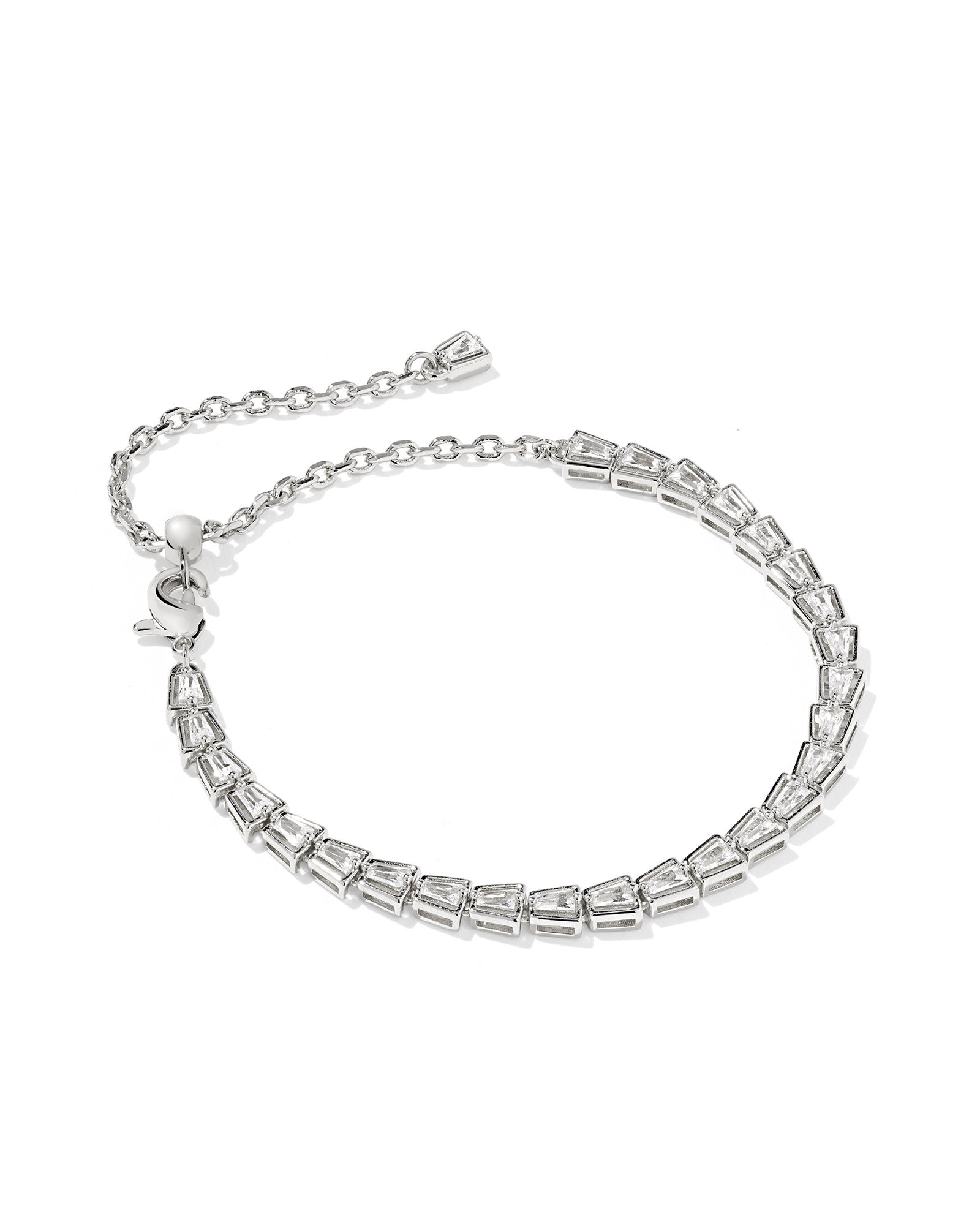 KENDRA SCOTT- Bella Rhodium Tennis Bracelet in White CZ
