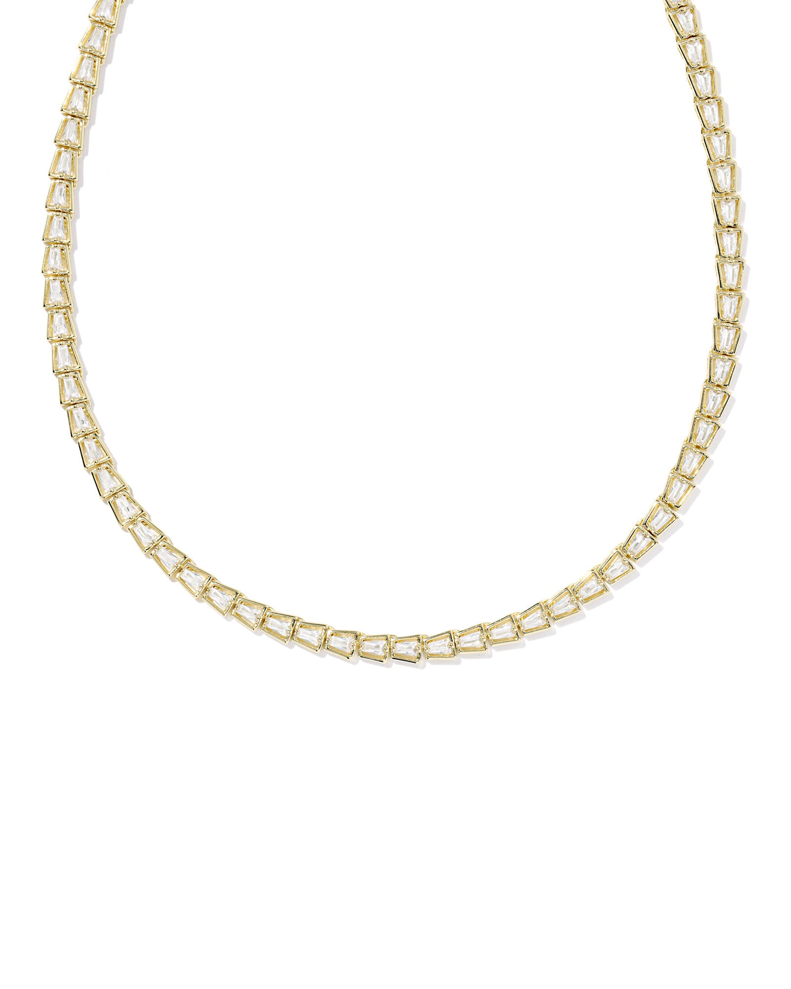 KENDRA SCOTT- Bella Gold Tennis Necklace in White CZ