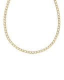 KENDRA SCOTT- Bella Gold Tennis Necklace in White CZ