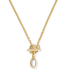 KENDRA SCOTT- Mini Gold Elisa Pendant Necklace in Ivory Mother of Pearl