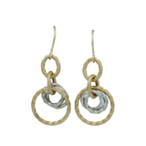 14kt Concentric Circle Drop Earrings