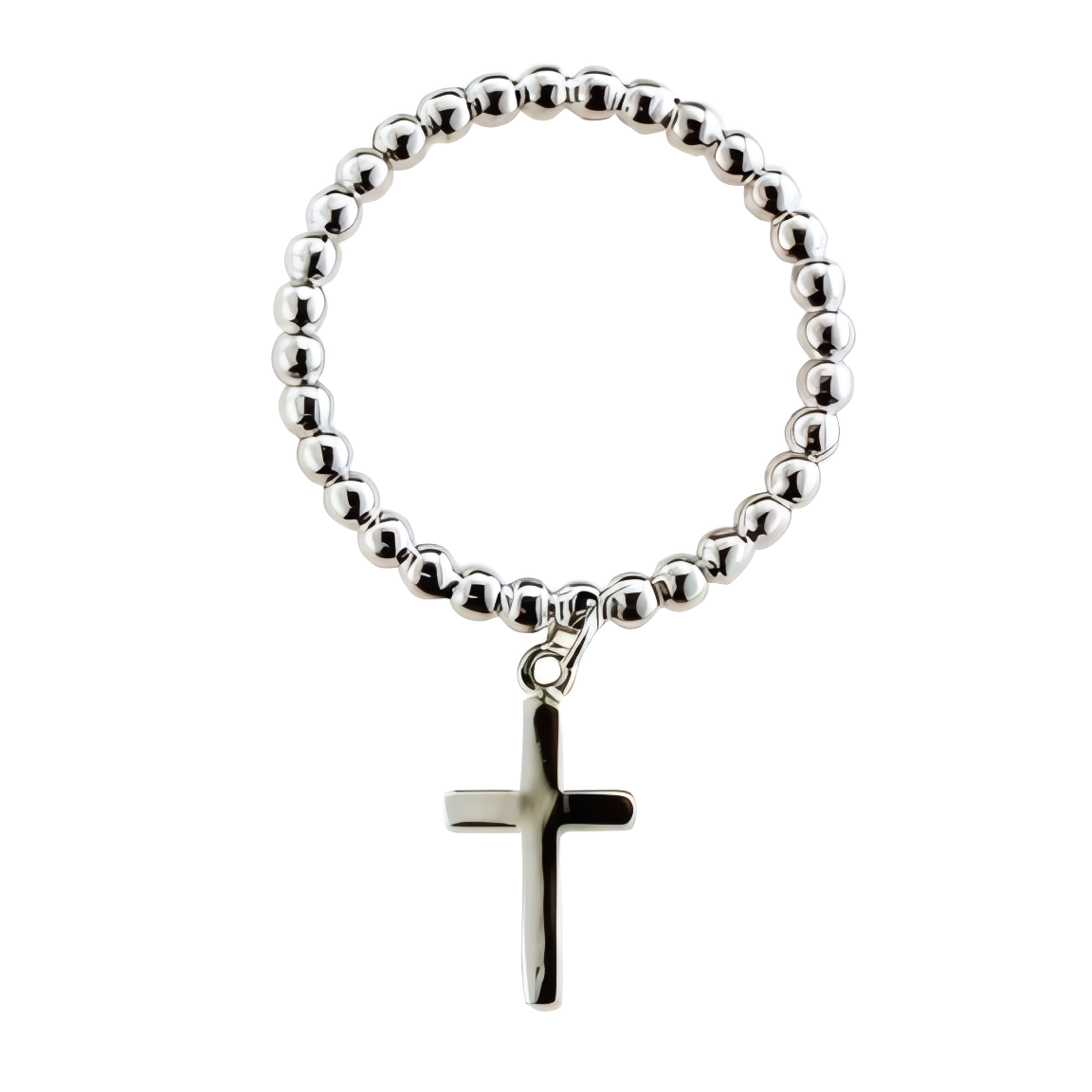 .925 Rope Ring with Dangling Cross S-CS-PR346E06