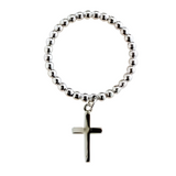 .925 Rope Ring with Dangling Cross S-CS-PR346E06