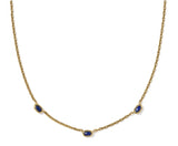 KENDRA SCOTT- Mini Elisa Vintage Gold Three Stone Strand Necklace in Blue Lapis