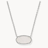 KENDRA SCOTT- Elisa Rhodium Statement Pendant Necklace in Iridescent Drusy